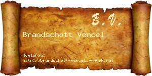 Brandschott Vencel névjegykártya